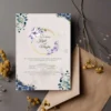 Elegant Floral Wedding Invitation Card with Gold Ring Design