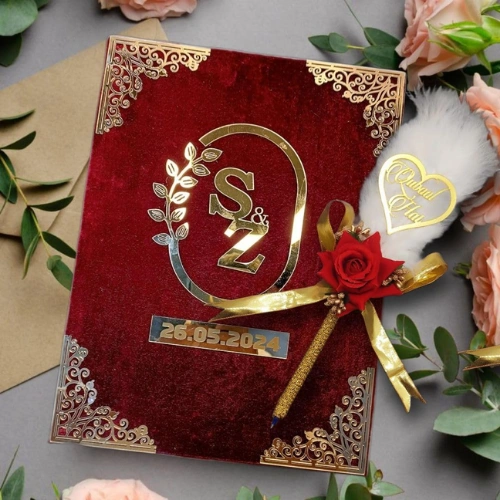 Luxury Red Wedding Nikah Combo Set