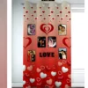 Happy Anniversary Love Theme Printed Curtain Set